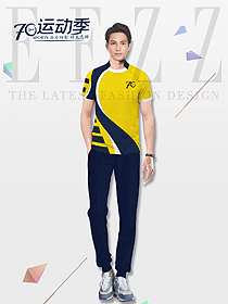 時尚男職業(yè)裝T恤制服設計圖114