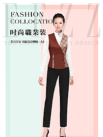 新款女職業(yè)裝馬夾款制服設(shè)計(jì)圖352