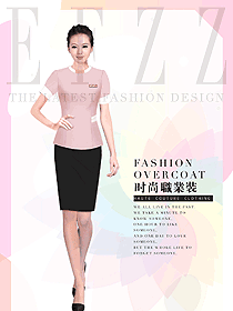 新款淺粉色女職業裝夏裝制服設計圖787