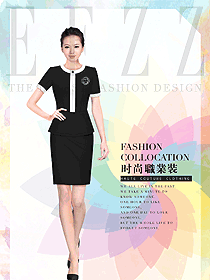 原創(chuàng)制服設(shè)計(jì)黑色女職業(yè)裝夏裝款式圖850