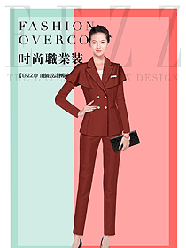 原創(chuàng)制服設計女秋冬職業(yè)裝款式效果圖1650