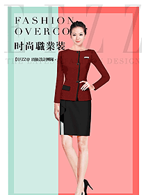 原創制服設計女秋冬職業裝款式效果圖1656