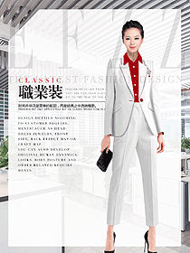 原創(chuàng)制服設計白色女秋冬職業(yè)裝設計圖1689