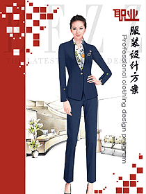 原創制服設計女秋冬職業裝設計圖1698