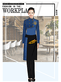 時尚女款快餐廳服裝款式設計圖375