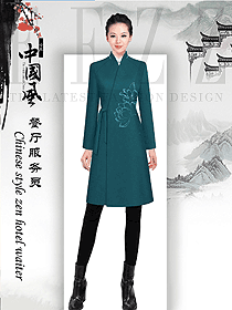 新款女款中餐服務(wù)員制服款式設(shè)計圖2053