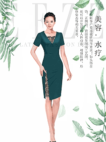 短袖女款水療會所咨客服裝款式圖490