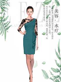 時尚女款SPA水療會所咨客制服設計圖489