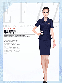 原創(chuàng)制服設(shè)計(jì)藏藍(lán)色水療會(huì)所咨客服裝款式圖482