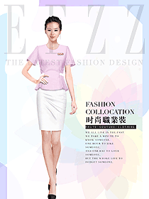 淺粉色女款SPA水療會(huì)所咨客制服設(shè)計(jì)圖462