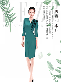 女款SPA水療會所咨客制服設(shè)計圖447