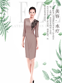 時(shí)尚女款水療會(huì)所咨客服裝款式圖446