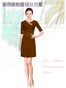 時尚短袖女款美容技師制服設計圖735