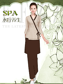 時尚長袖女款美容技師制服設計圖646