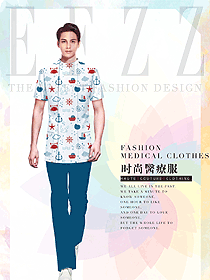 新款短袖男護士工作服款式設(shè)計圖809