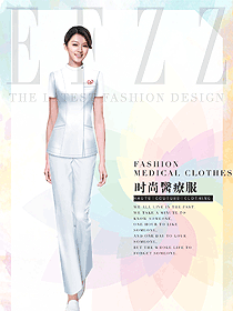 原創(chuàng)設(shè)計(jì)白色短袖女款醫(yī)美護(hù)士服裝款式圖813