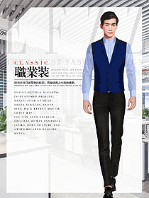 原創服裝設計藍色男職業裝馬夾制服設計圖141