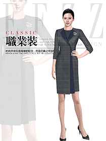 原創(chuàng)制服設計灰色女職業(yè)裝夏裝款式圖991