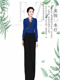 原創(chuàng)制服設(shè)計(jì)水療會(huì)所咨客服裝款式圖533