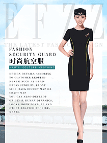 新款黑色連衣裙款空姐制服款式設(shè)計圖868