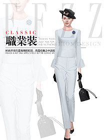 時尚女職業裝夏裝制服設計圖1019