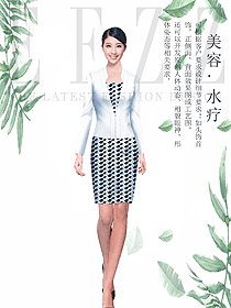 時(shí)尚女款總臺(tái)收銀接待制服設(shè)計(jì)圖477