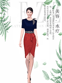 時尚女款總臺收銀接待制服設(shè)計圖491