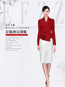 酒店大堂服務臺服務生制服設計圖1277