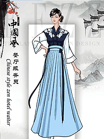 女款古風韻中餐迎賓服裝設計圖911