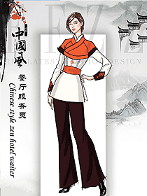 旅游景區中餐服務員服裝設計圖2191