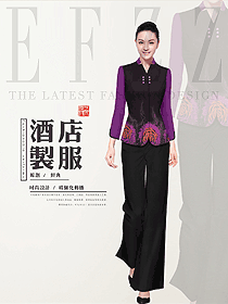 新款女款酒店中餐迎賓制服設計圖914