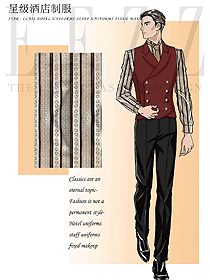 原創(chuàng)制服設(shè)計(jì)西餐服務(wù)員服裝款式圖1344