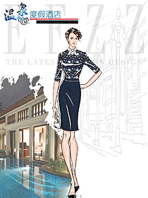 原創(chuàng)設計西餐服務員服裝款式圖1394