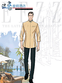 新款中餐服務員制服設計圖2283