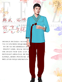 韓式養生會所服務生制服設計圖931