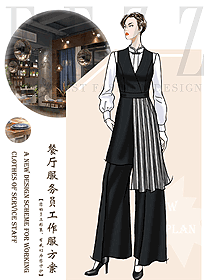 新款特色餐廳服務員制服設計圖508