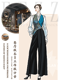 時尚西餐服務員制服設計圖1415