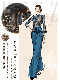 原創設計中餐服務員制服設計圖2336