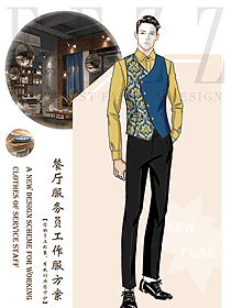新款西餐服務員服裝款式圖1421