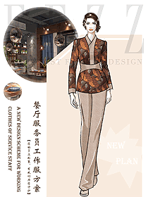 新款中餐服務(wù)員制服設(shè)計(jì)圖2341