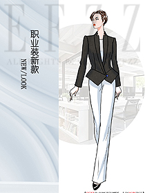 時尚女秋冬職業裝設計圖2132
