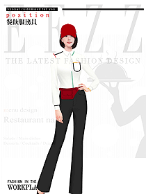 新款特色餐廳服務員制服設計圖594