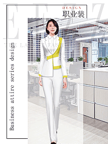 白色職場時尚參展禮儀制服設計效果圖2159