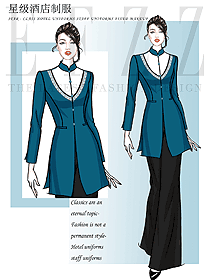 餐飲酒店總臺女高級領(lǐng)班工作服定制圖1346