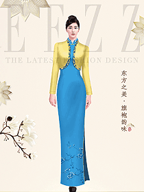 商務酒店餐廳咨客旗袍制服設計圖1010