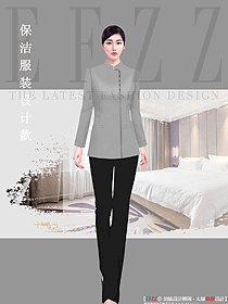 商城大堂女清潔員工作服設(shè)計(jì)圖374