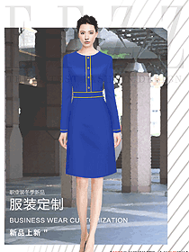 寶藍色連衣裙時尚原創(chuàng)制服定制