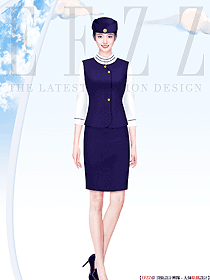 航空公司空姐職業裝定制設計手繪圖