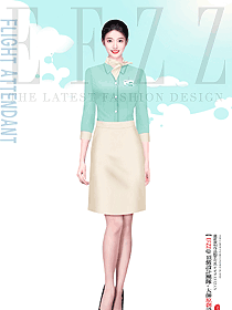 夏季清爽空姐服裝設(shè)計(jì)效果圖