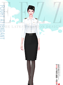 國(guó)際機(jī)場(chǎng)地勤工作人員制服設(shè)計(jì)效果圖